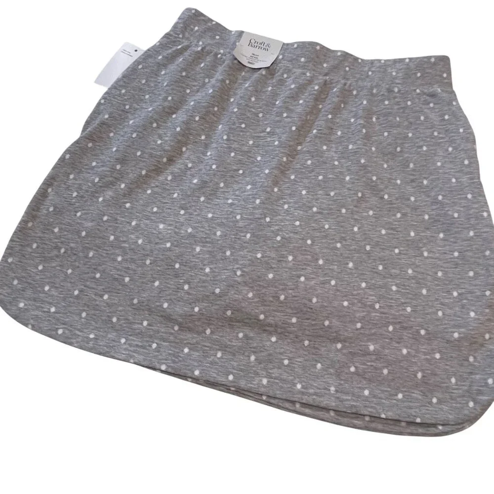 Croft & Barrow Womens Gray Polka Dot Extra Soft Skort - Easy Care & Comfort - Picture 2 of 10